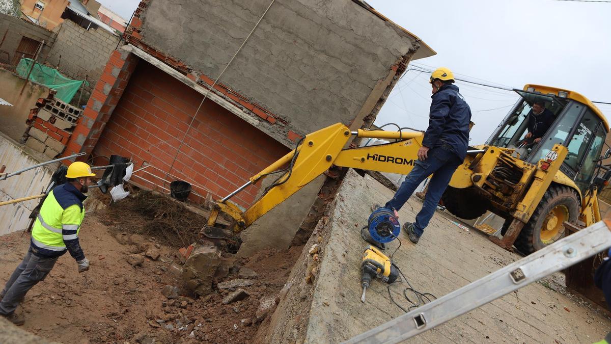 Trabajos de consolidación en los barrios altos.