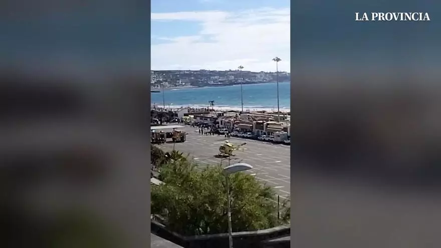 Trasladado en helicóptero al Hospital Insular un varón desde Playa del Inglés