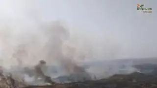 Medios actuando en el incendio de Navalmoralejo