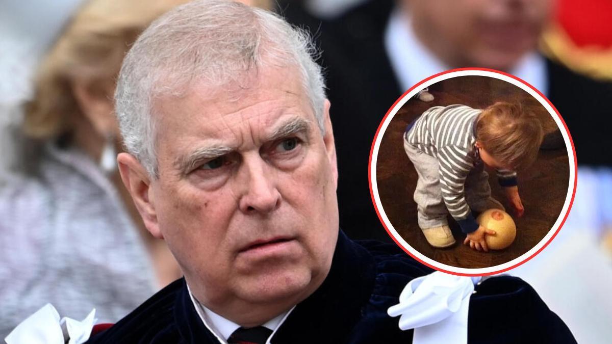 El ex príncipe de Inglaterra Andrés ha aparecido jugando con un niño que pasaba el rato con una extraña pelota.