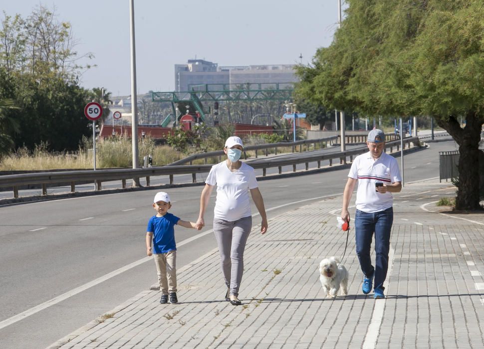 Los más pequeños salen del confinamiento después de más de 40 días pero un gran número de familias salen enteras y no se respeta la distancia de seguridad.