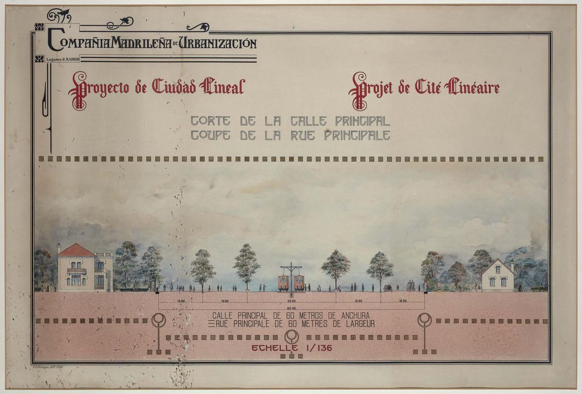 El proyecto de Ciudad Lineal que Artuto Soria propuso en 1885, otra de las urbes de la exposición.