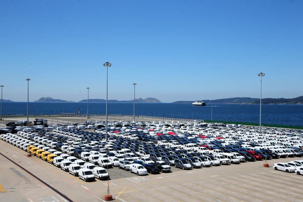 Los vehículos, en la terminal de Bouzas // Marta G. Brea