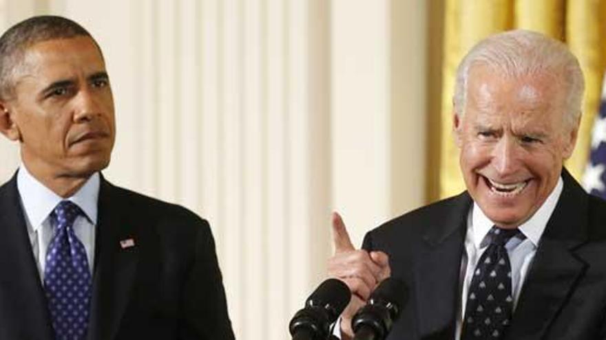 Obama, con el vicepresidente Biden.