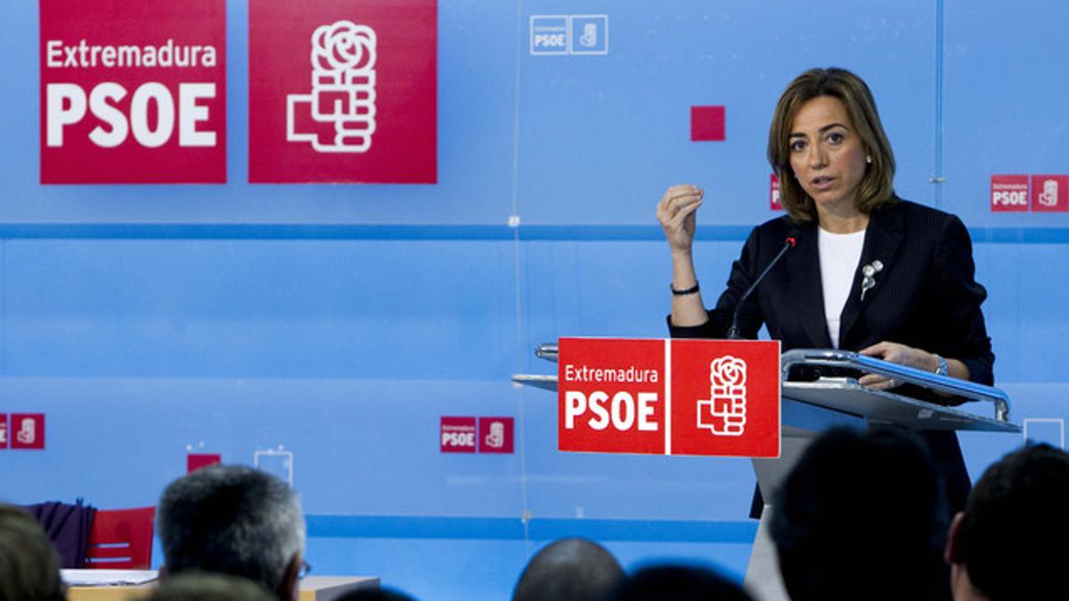 Carme Chacón, en el acto de presentación de &quot;Mucho PSOE por hacer&quot; en Mérida.