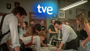 Imagen del rodaje de Asuntos internos, la nueva serie de RTVE.