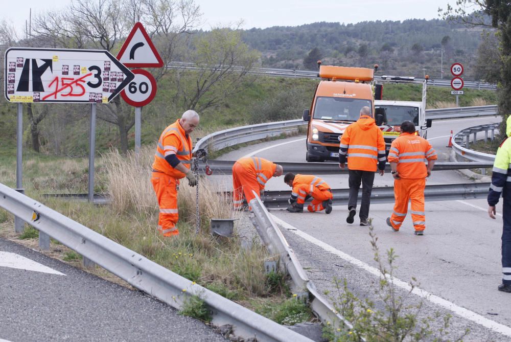 Talls de carreteres a l''AP7 i N-II