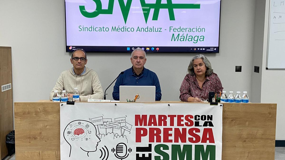 El Sindicato Médico de Málaga en una rueda de prensa