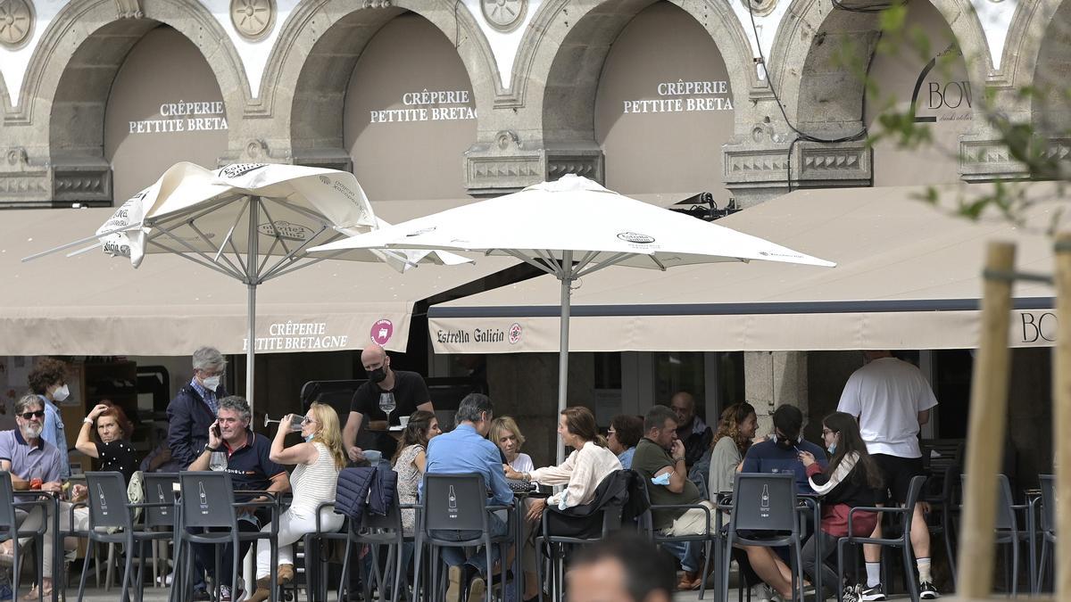 Terraza de un bar en Galicia.