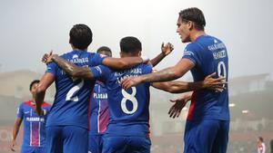 El Alverca, en un partido de la Primeira Liga esta temporada