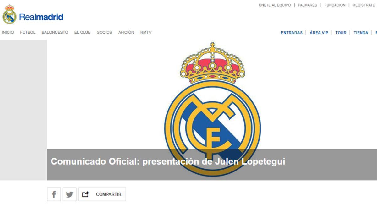 El Real Madrid confirmó la hora de presentación de Julen Lopetegui
