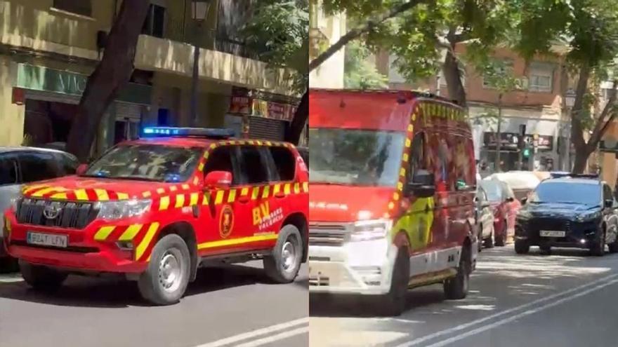 Incendio en València: Amplio despliegue de bomberos en la calle Fontanares tras arder una cocina