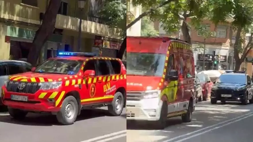Incendio en València: Amplio despliegue de bomberos en la calle Fontanares tras arder una cocina