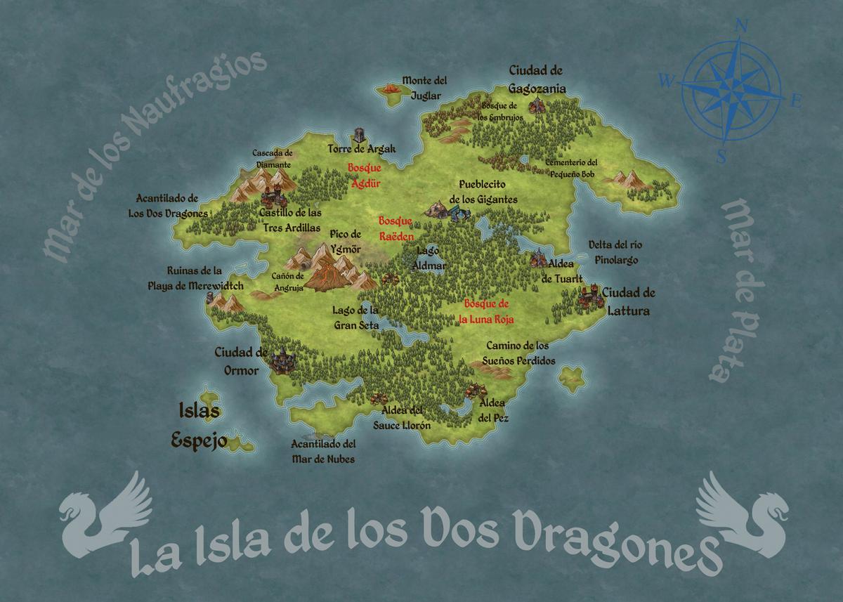 La Isla de los dos dragones, un escenario de novela creado por los estudiantes del taller “Letras  de papel”.  
