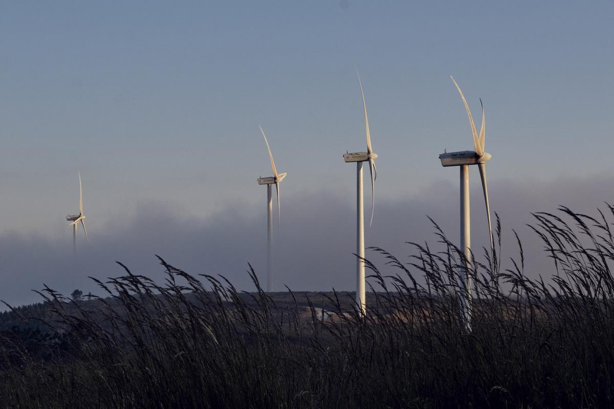 Aerogeneradores de un parque eólico en Galicia.