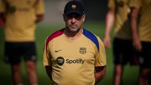 Flick en el primer entreno al mando del Barça