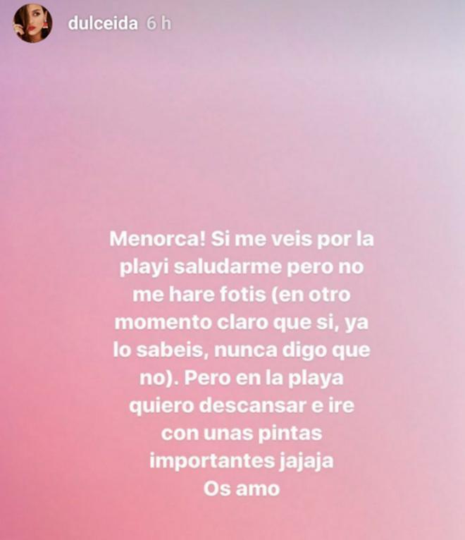 Dulceida y su polémico mensaje en Instagram Stories