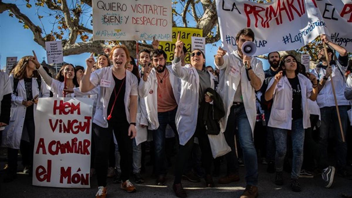 sanitaris manifesten catalunya contra les retallades