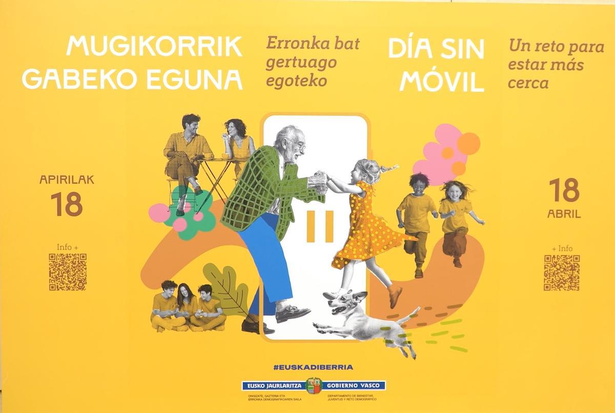 Cartel oficial del primer día sin móviles en familia.