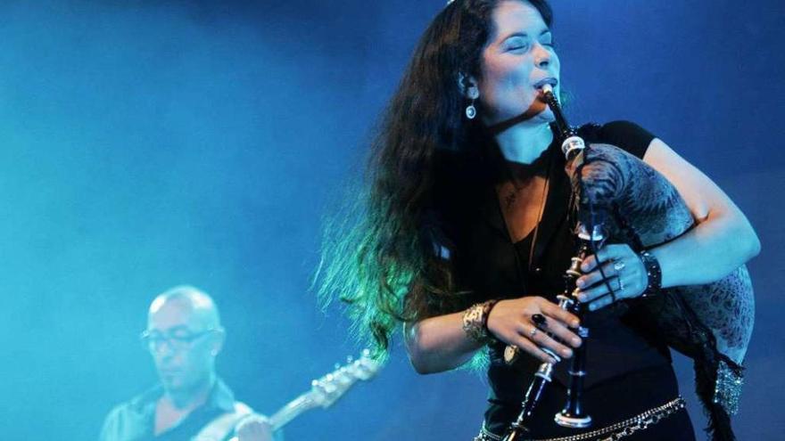 Cristina Pato, durante un concierto en Galicia el año pasado.