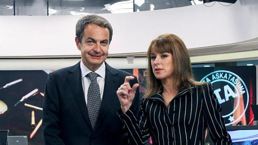 Zapatero, amb l&#039;entrevistadora.