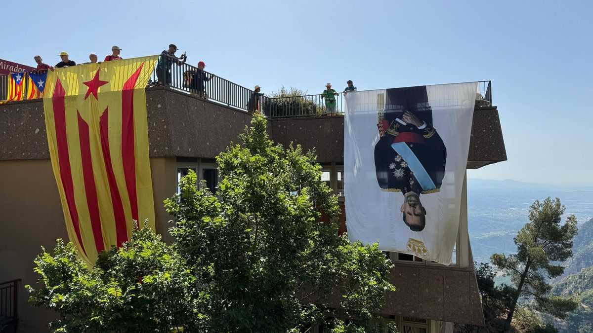 Protesta de l&#039;ANC a Montserrat per la visita dels reis