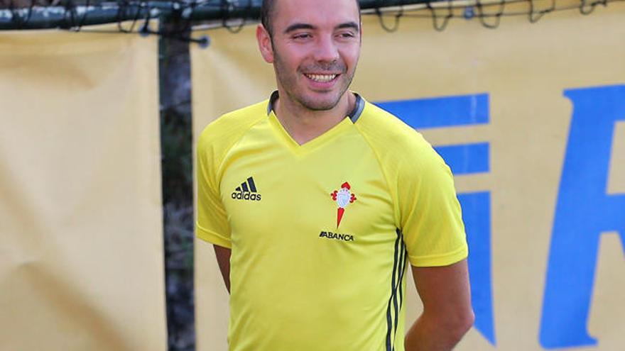 Aspas, durante un entrenamiento // MARTA G. BREA