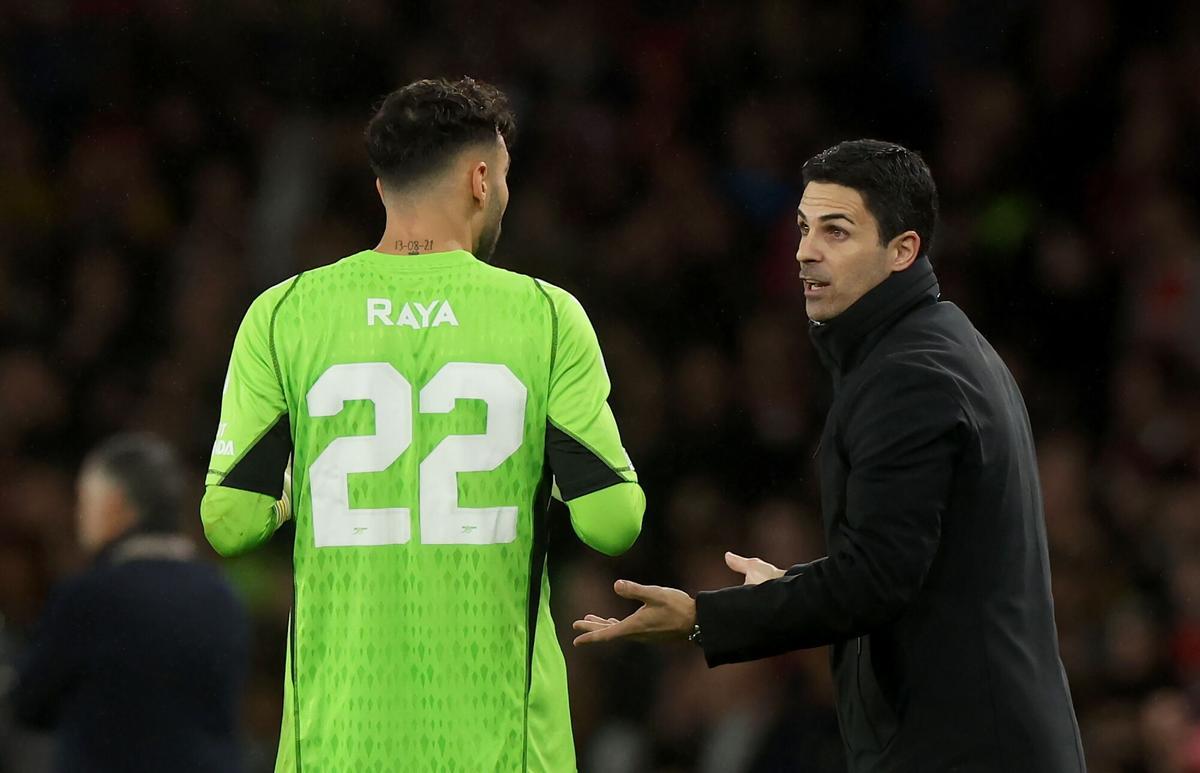 Arteta y Raya, juntos en un partido