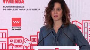 Ayuso anuncia nuevas medidas para la compra y el alquiler de viviendas en Madrid