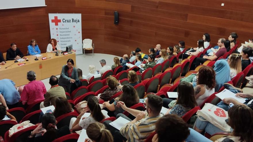 Un momento del acto de cruz Roja que tuvo lugar en el Moneo, en la capital murciana, este miércoles.