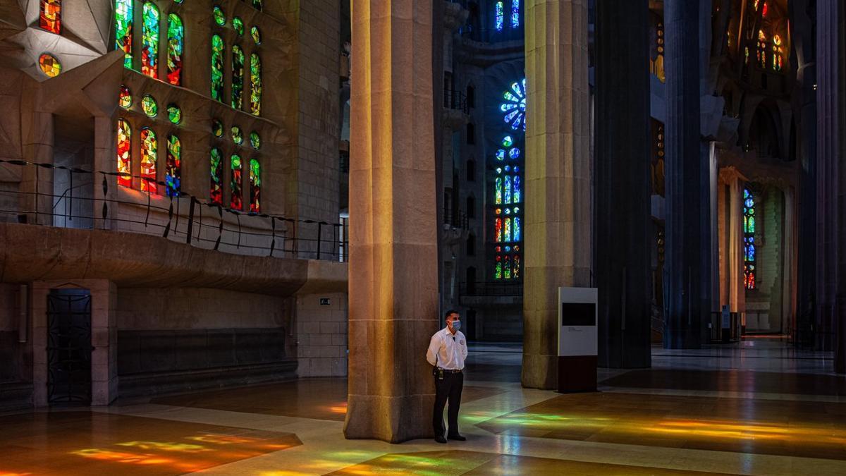 El interior del templo de la Sagrada Família, el pasado 16 de septiembre.