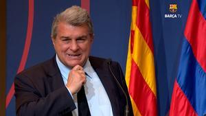 De la emoción a la rabia: así reaccionó Laporta al hablar de los valores del Barça y las acusaciones por el caso Negreira