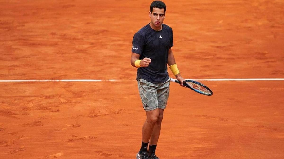 Jaume Munar celebra un punto en el torneo de Madrid