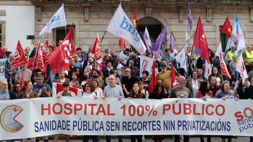 Un momento ayer de la concentración. | Adrián Irago