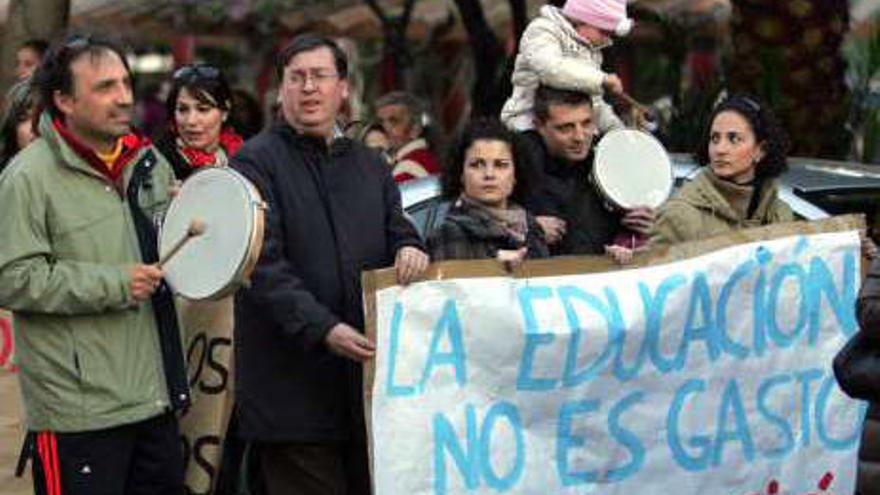 Protesta reciente de padres de alumnos en Elche.