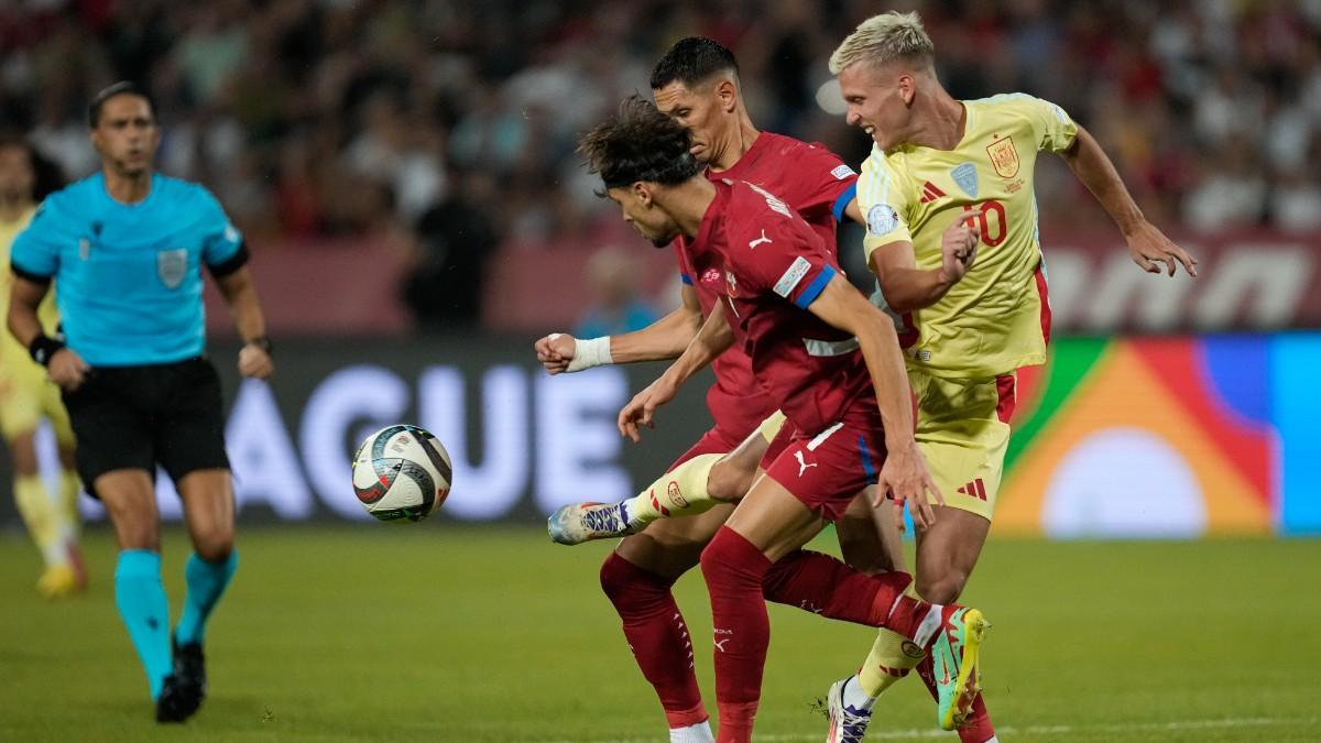 Dani Olmo, durante el Serbia - España correspondiente a la jornada 1 de la UEFA Nations League