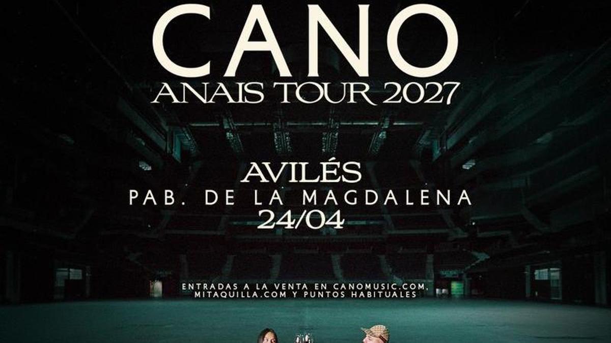 Cartel promocional del "Anais Tour 2027" de Cano.