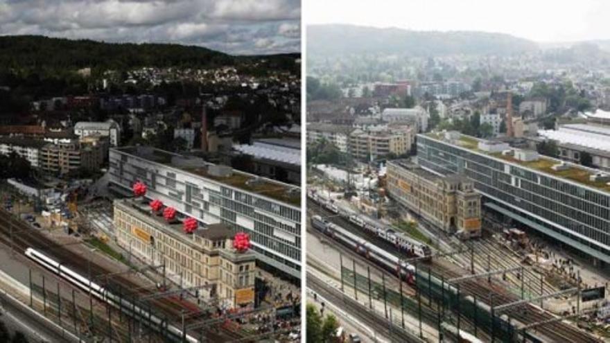 Trasladan con éxito un edificio histórico en Zúrich