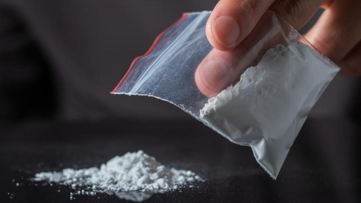 Varias dosis de cocaína y su bolsa