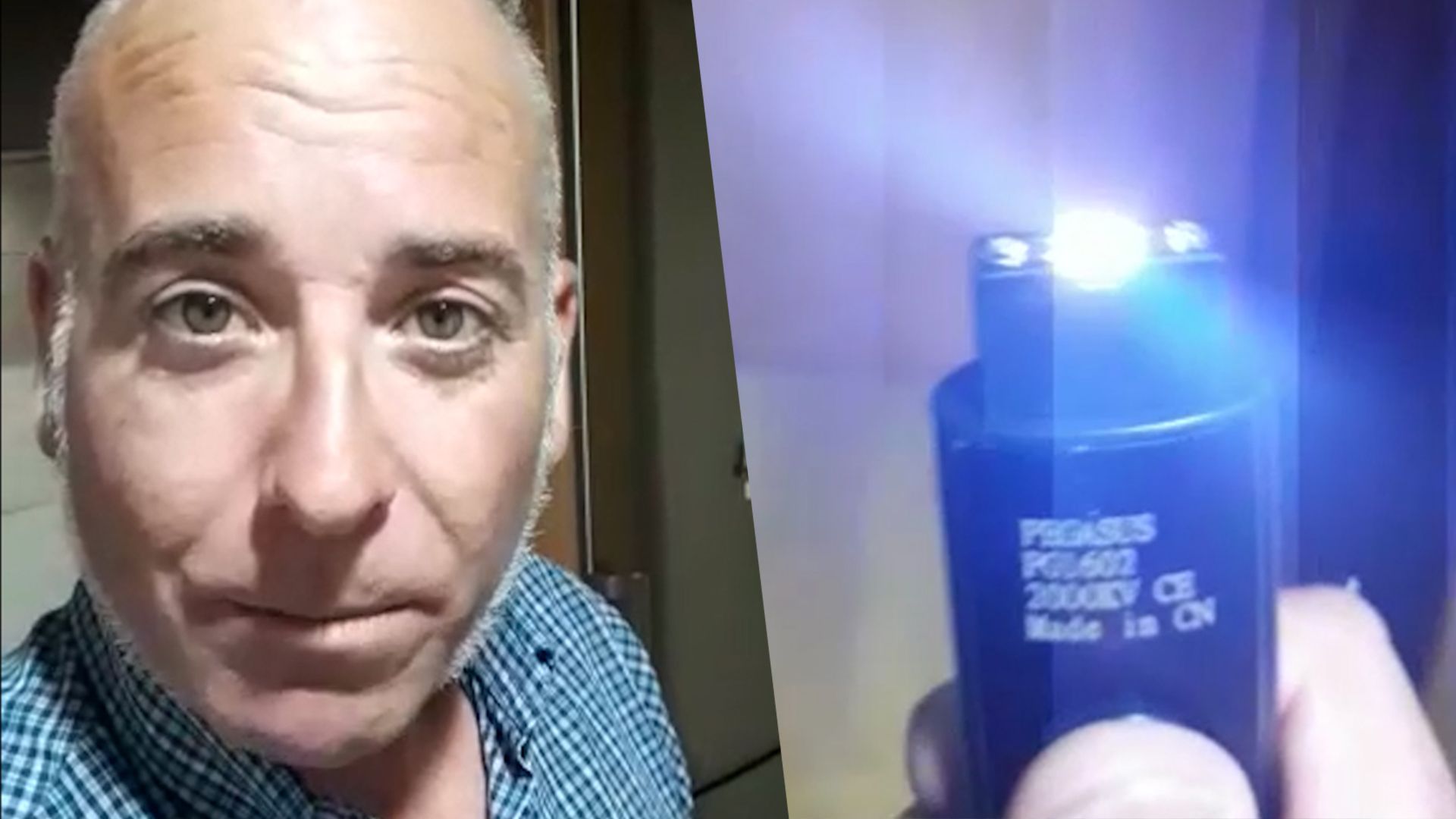 Isaac Gil muestra en un vídeo una defensa eléctrica que medita usar contra Pedro Fernández.