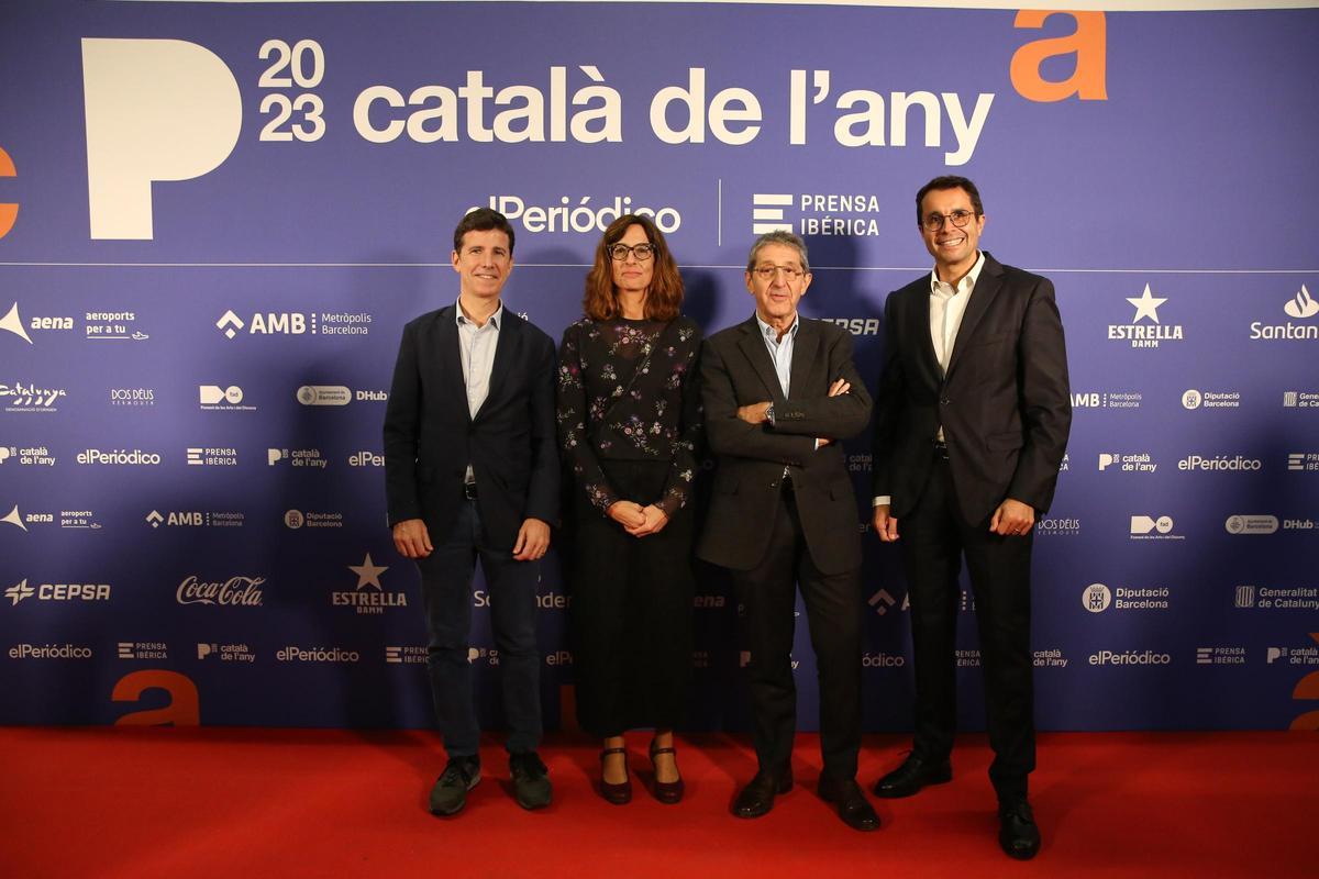 Jordi Mas, del Mercat de la Boqueria; Anna Vinyals, de Tram; Humberto López, de Tram, y Albert Ortas, de Intermedia.