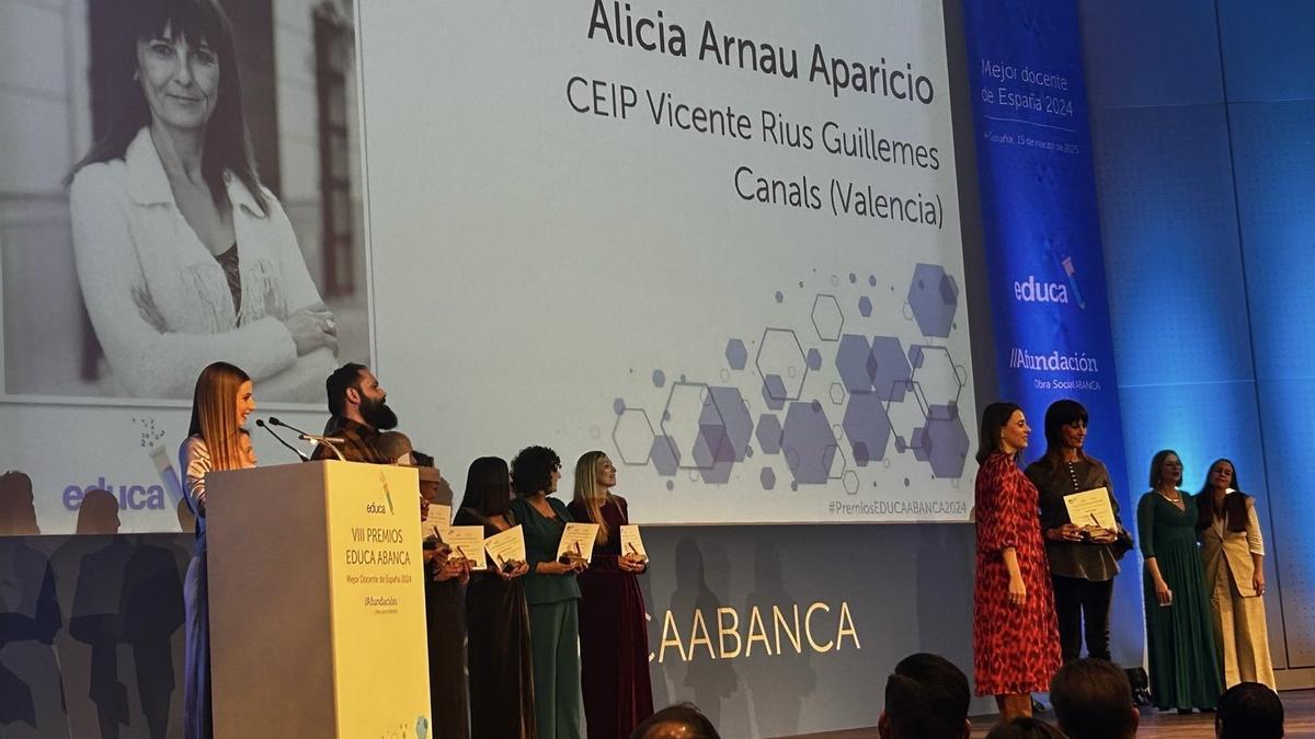 Alicia Arnau Aparicio, premiada en la gala del pasado sábado, ejerce en el CEIP Vicente Rius Guillemes de Canals