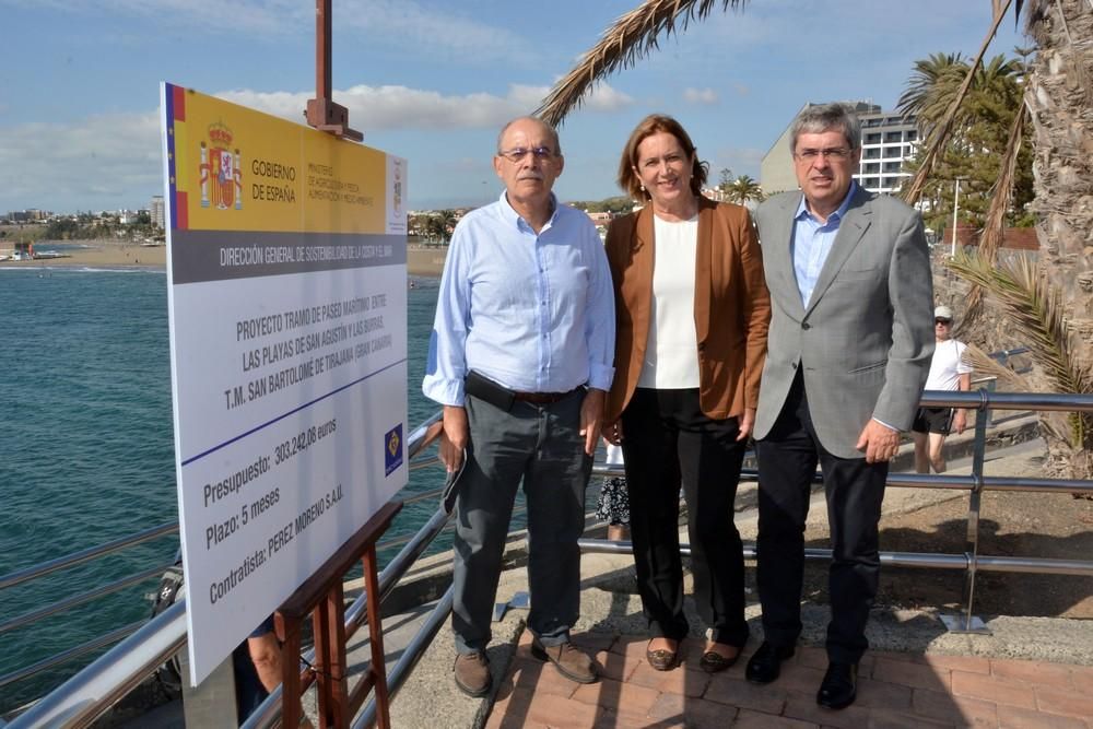 Inicio de las obras del paseo marítimo que unirá las playas de San Agustín con la de Las Burras.