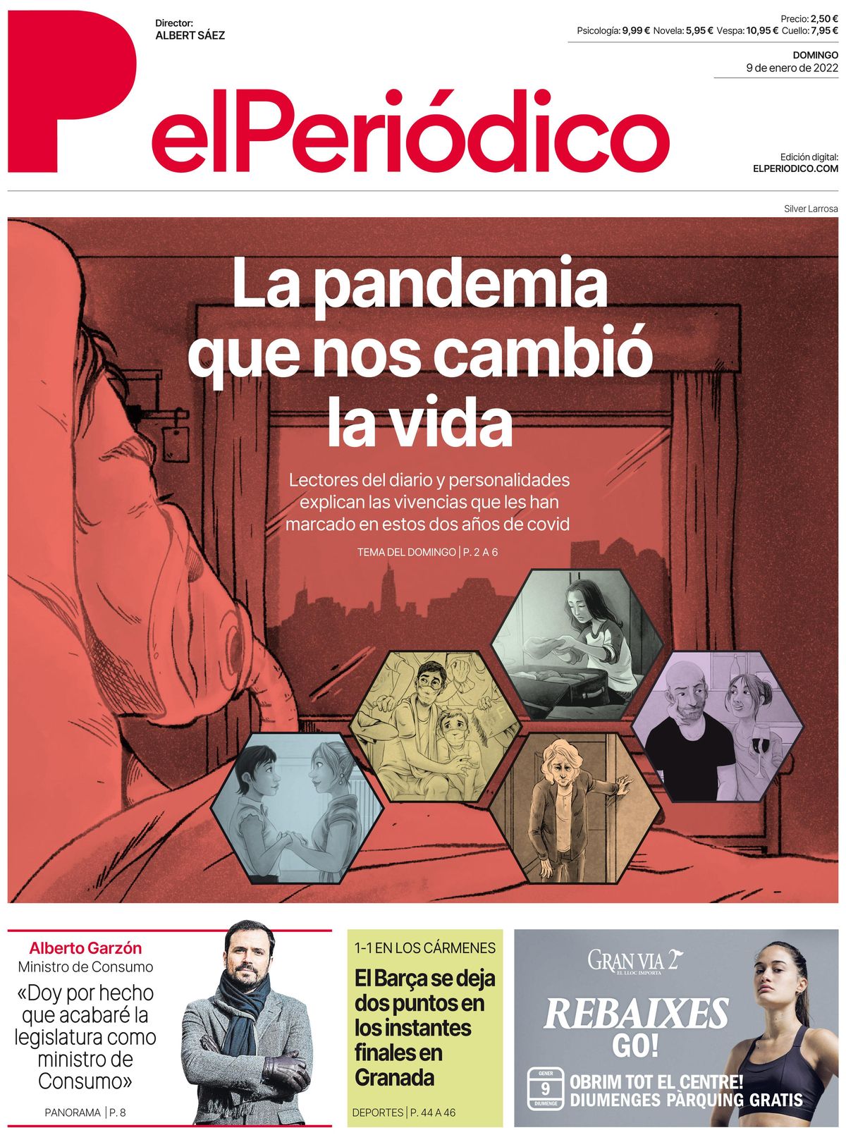 La portada d’EL PERIÓDICO del 9 de gener del 2022
