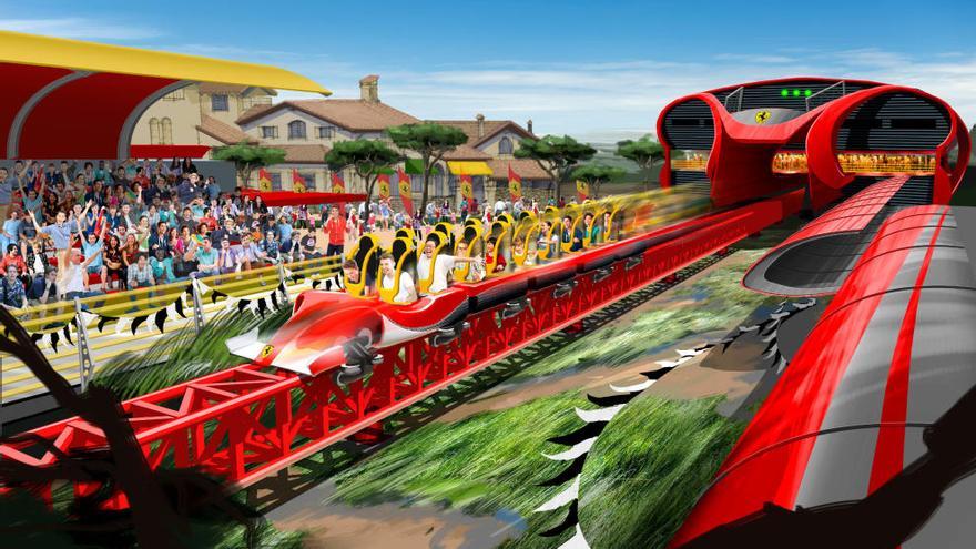 Imatge de com serà el circuit de carreres del nou Ferrari Land.