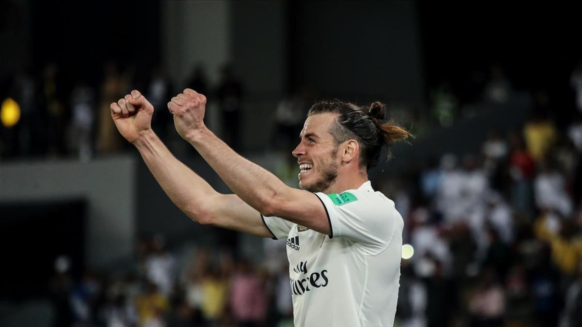Gareth Bale celebrando un tanto con el Real Madrid