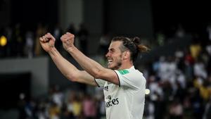 Gareth Bale celebrando un tanto con el Real Madrid