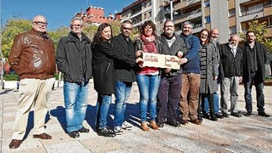 Els integrants de la candidatura al Congrés i al Senat d&#039;ERC per Girona en la presentació d&#039;ahir.