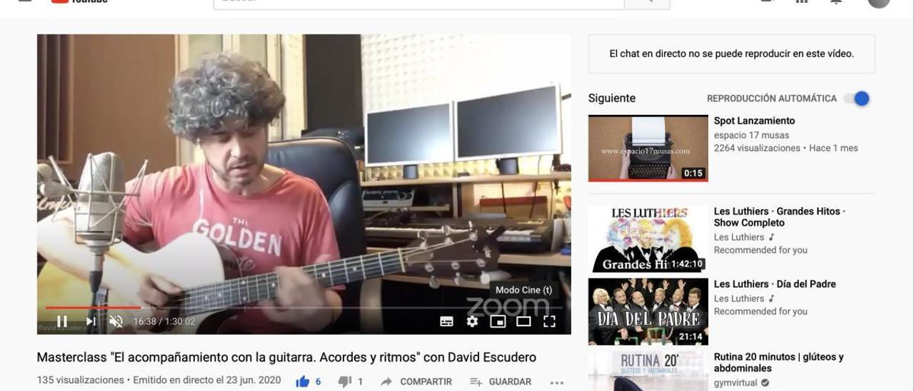 Una masterclass de guitarra con David Escudero.