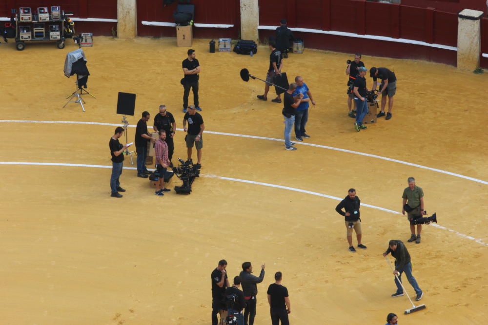 Este martes continúa el rodaje de 'Genius' en la plaza de toros de La Malagueta